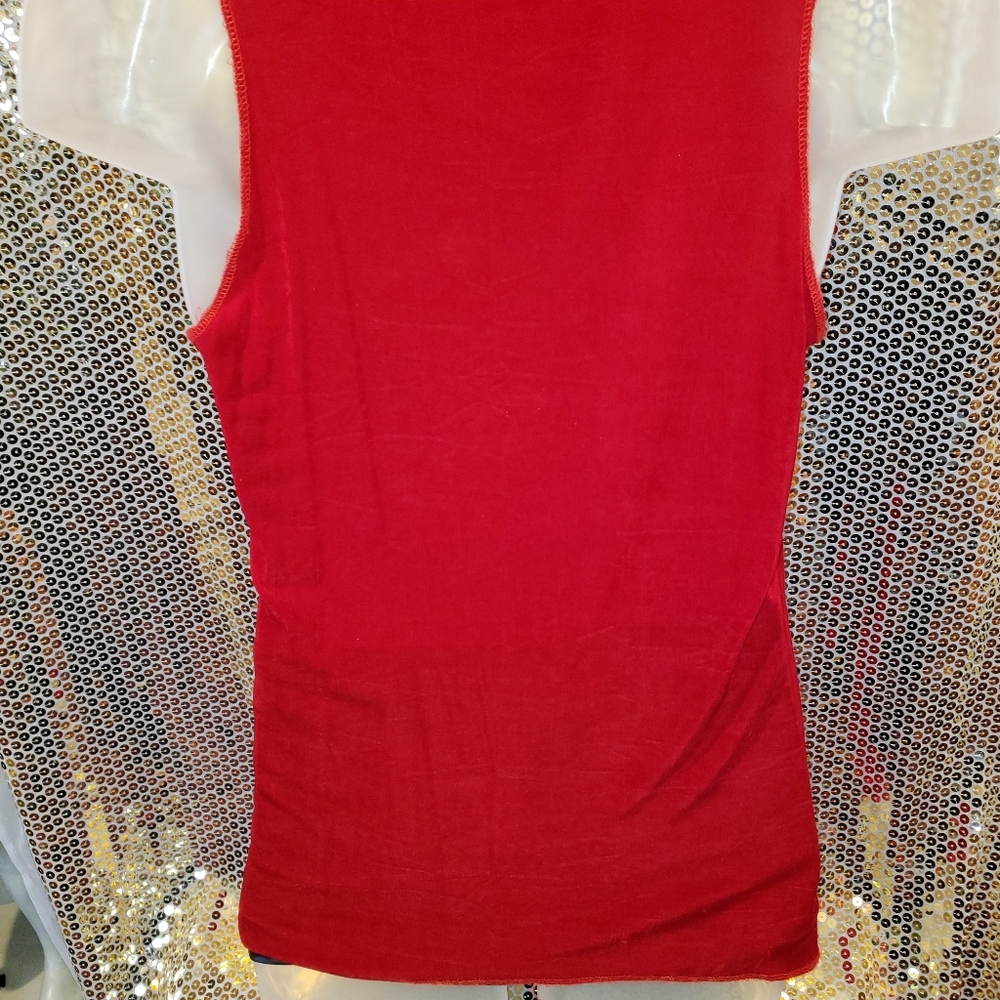 Men's red stretch custom couture tank top med/lg - Picture 2 of 8
